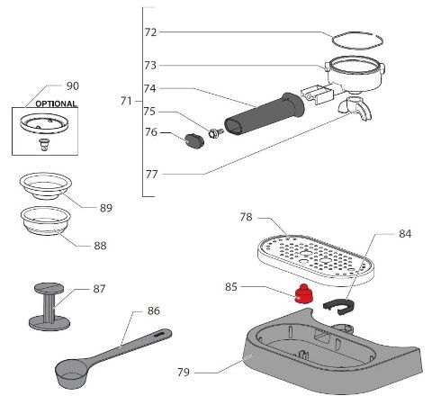 Gaggia New Baby Spare Parts Measure (see Image Item 86)