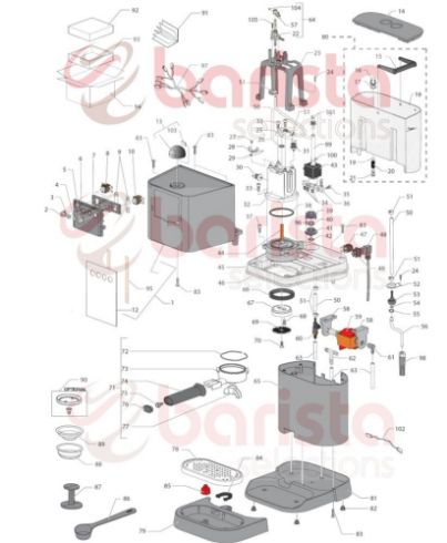 Gaggia New Baby Spare Parts Package Internal Lower (see Image Item 93)