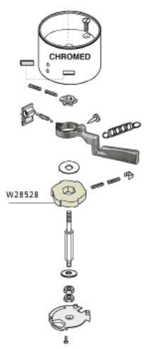 GRINDING DOSER GROUP LVER GEAR - O 39mm- HOLE O 13mm - BRASILIA/ ROSSI